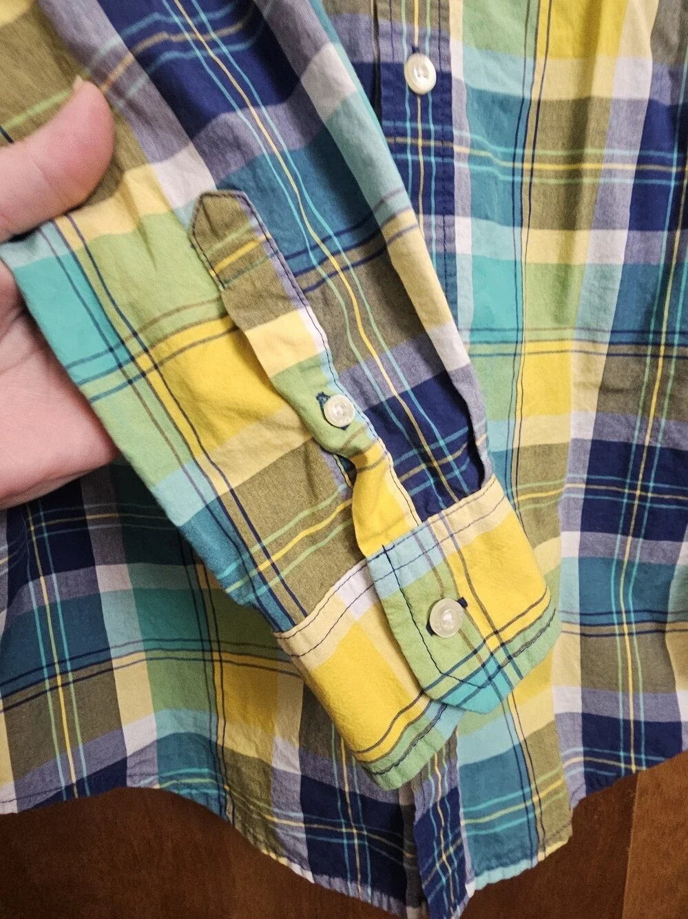 GAP KIDS big boys 16 XXL plaid long sleeve buttoned shirt boy youth regular top